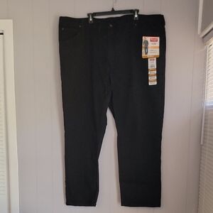 Wrangler Men's Black Jeans 50x30 Relaxed Flex Comfort Western Workwear New